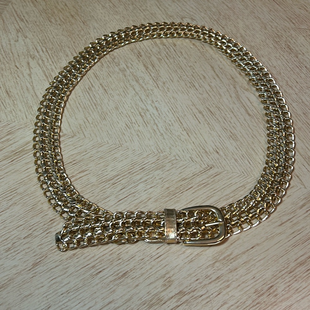 Vintage Braided Gold Chain Belt (XL)